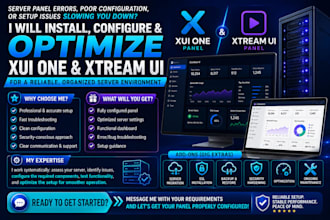do server panel setup, configuration for xui one, xtream UI