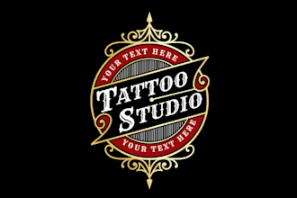create colorful hand lettering tattoo logo design
