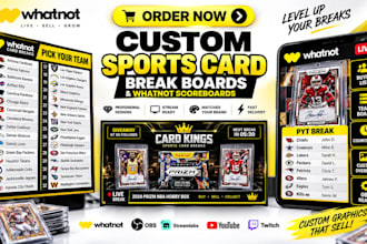 design custom sports card break boards and whatnot scoreboards