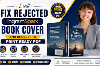 fix rejected ingramspark book cover and resize it to print ready PDF