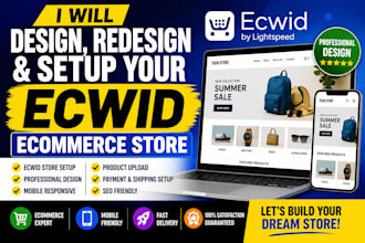 design, redesign and setup your ecwid ecommerce store