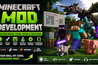 create custom minecraft mods, items, mobs, blocks and features