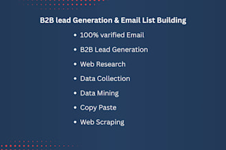 b2b lead generation, web reseach, email list building