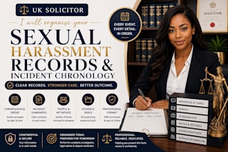 organise your sexual harassment records and incident chronology