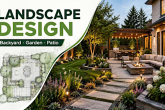design landscape, backyard, garden, patio and outdoor spaces