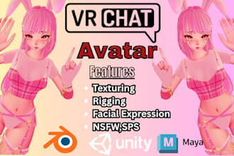 create a custom vrchat avatar 3d furry avatar anime avatar vrc character