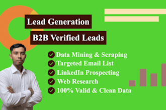 do expert b2b lead generation, web research, and data entry