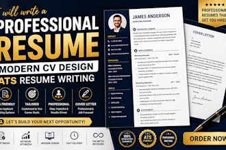write a professional resume, modern design cv, ats resume writing