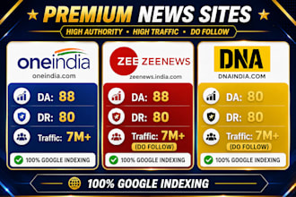 publish article on zee news, dna india, one india