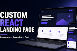 design and develop a responsive react landing page
