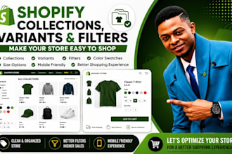 set up shopify product variants, filters, collections and color or size swatches