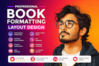 do book, ebook formatting and layout design for kdp
