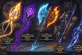 design unique weapons illustrations
