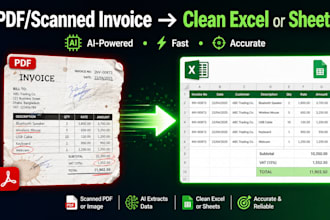 automate PDF invoice to excel or google sheets