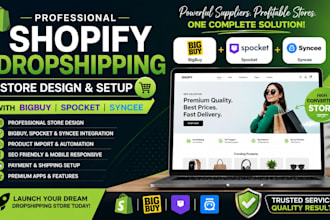 design shopify dropshipping store with winning products via syncee spocket sup