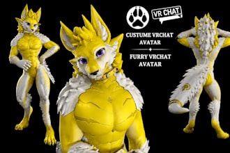 custom vrchat avatar vrc furry avatar nsfw vr character 3d anthropomorphic model