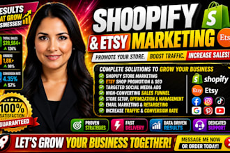 shopify store promotion to boost shopify sales, etsy promotion for etsy sales