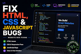 fix HTML CSS and javascript website issues