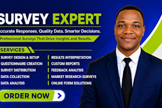 design surveys, questionnaires, analyze data and create research reports