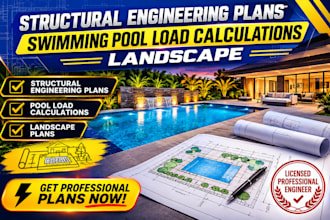 provide structural engineering plans swimming pool load calculations landscape