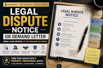 draft a professional legal dispute notice or demand letter