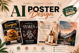 design eye catching ai posters for your business