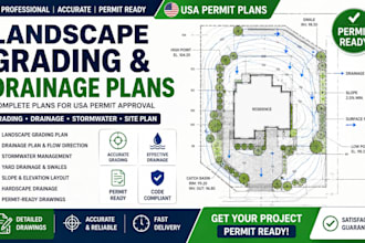 design complete landscape grading and drainage plans for usa permit