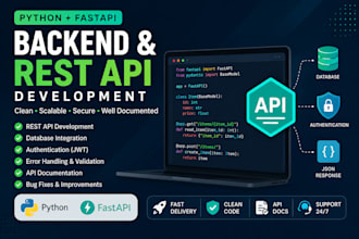 build a python fastapi rest API and backend