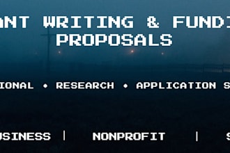 write winning grant proposals and grant applications for funding