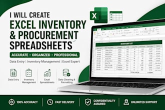 create excel inventory and procurement spreadsheets