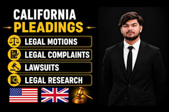do legal complaints and legal drafting on california pleading paper