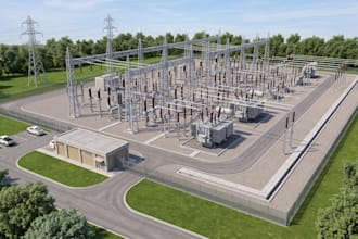 design your high voltage electrical substation in 2d and 3d realistic rendering