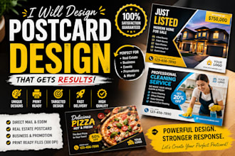 design postcard, direct mail, eddm and real estate postcard