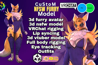 create custom vrchat avatar furry avatar nsfw avatar furry vrchat vr character