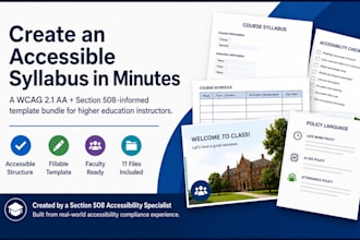 deliver a section 508 and wcag syllabus template bundle