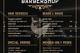 design modern salon price lists and beauty service menus