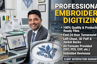 convert your logo to dst,pes,jef using wilcom fast embroidery digitizing service