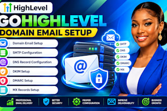 setup gohighlevel domain email SMTP, dns record configuration, dkim, dmarc setup