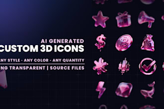 design 3d icons for your project using ai