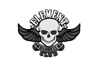 design skull amazing barbell club logo