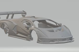 design 3d printable car body kit, wide body kit and custom automotive parts