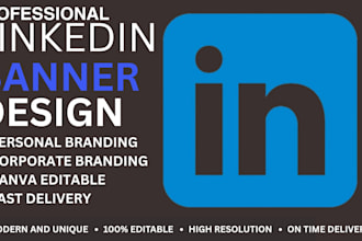 design a professional linkedin banner, cover and profile background