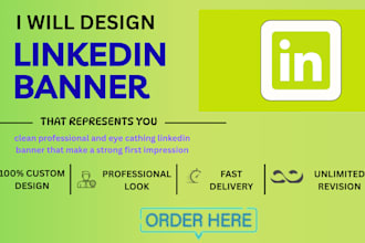 design a professional linkedin banner, cover and profile background