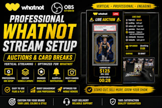 setup professional whatnot vertical stream with obs for auctions and card breaks