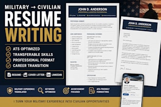write a military to civilian resume for veterans and service member
