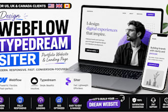 build modern webflow typedream siter website portfolio landing page for US UK ca