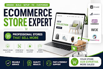 design build fix customize ecwid bigcommerce woocommerce wix prestashop stores