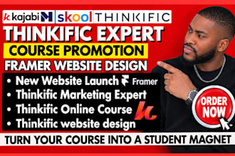 do thinkific online course promotion thinkific framer website design