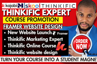 do thinkific online course promotion thinkific framer website design