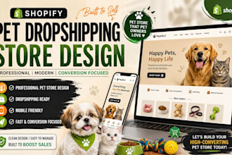 shopify pet dropshipping store design, setup and customization